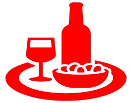 Graphic of a plate of food and drink