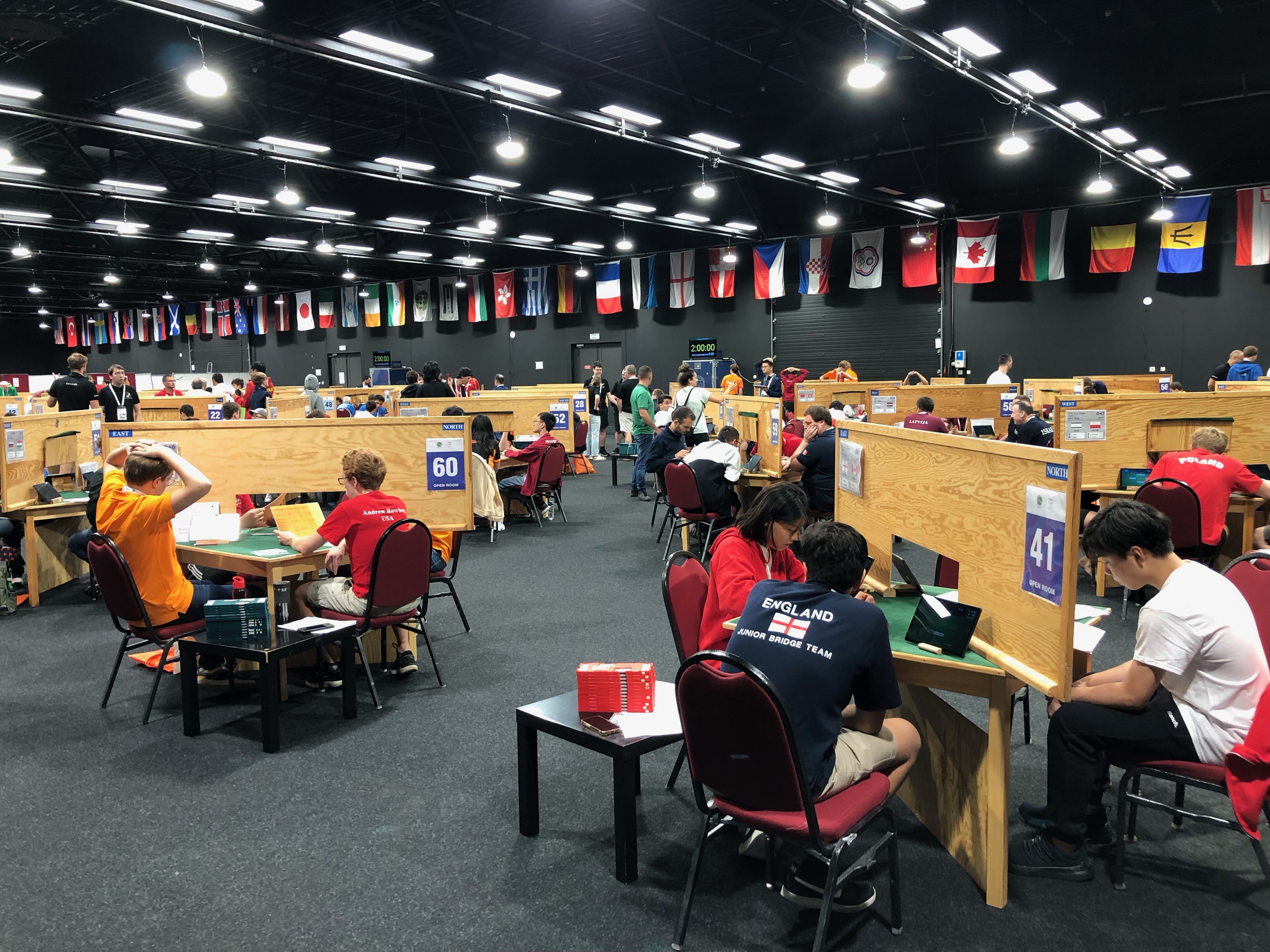 Photo of The playing room one minute before the start of the first match